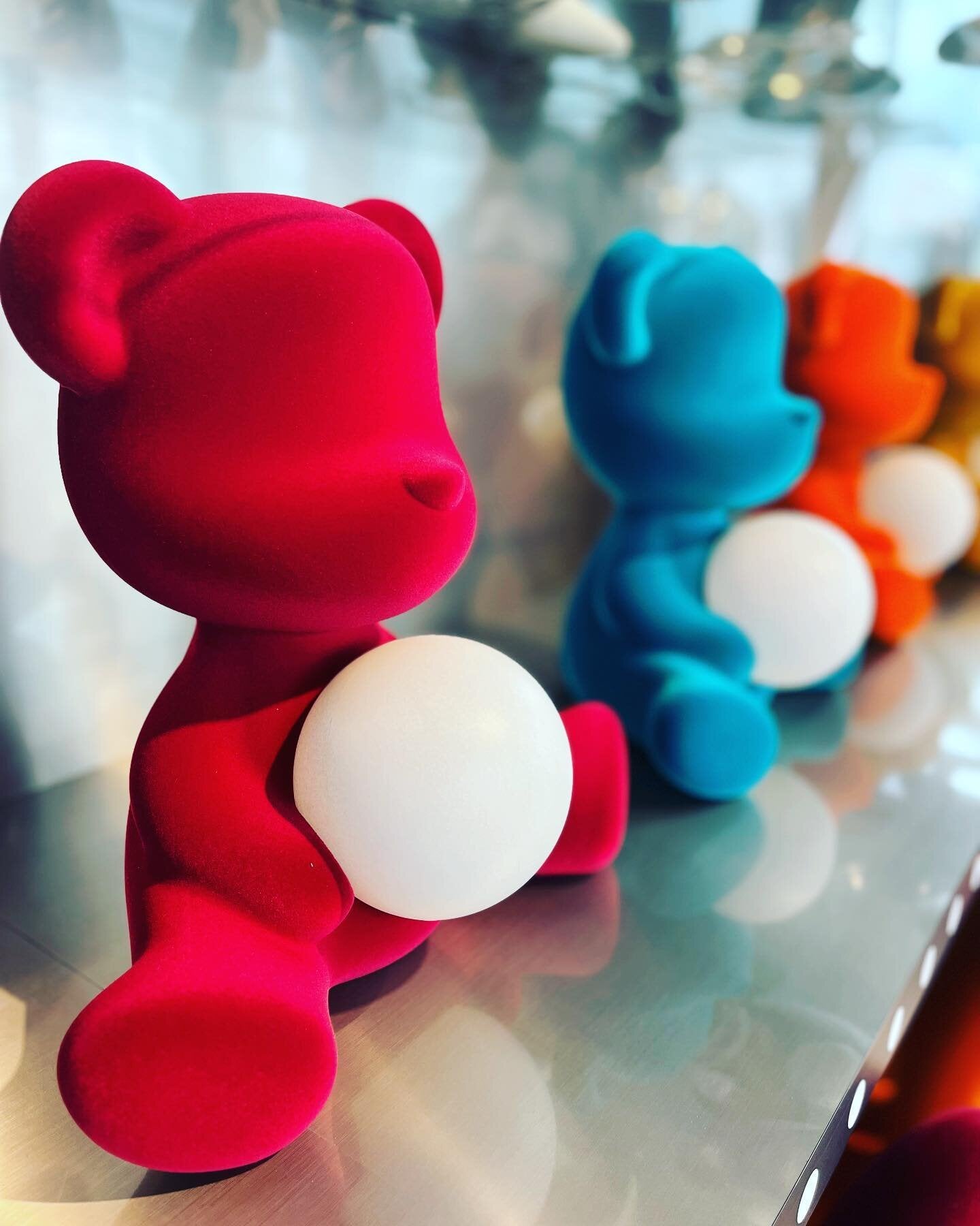 Teddy Lamp Velvet Finish - Red