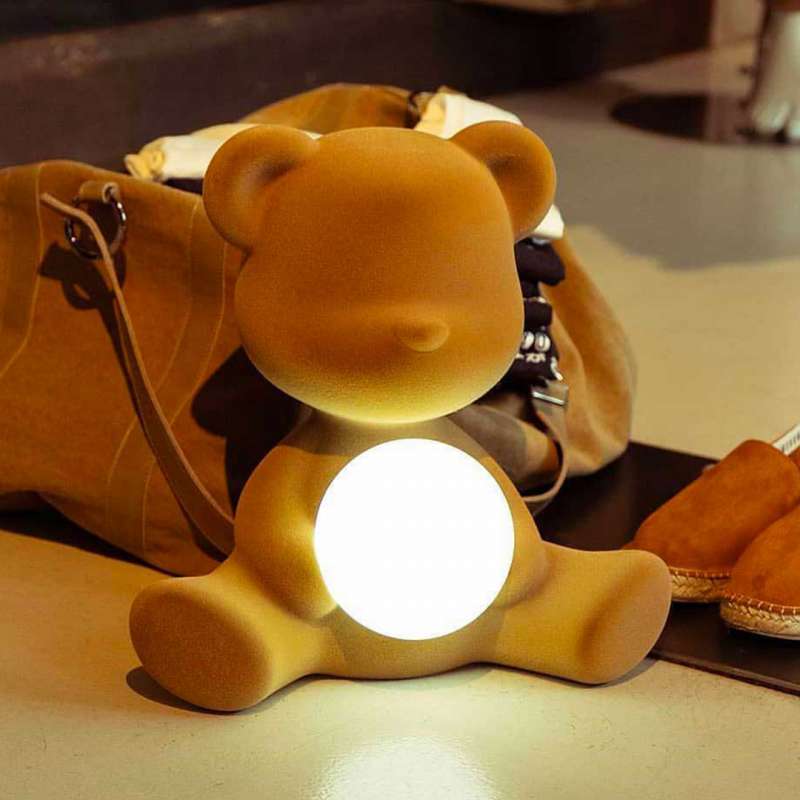 Teddy Lamp Velvet Finish - Beige