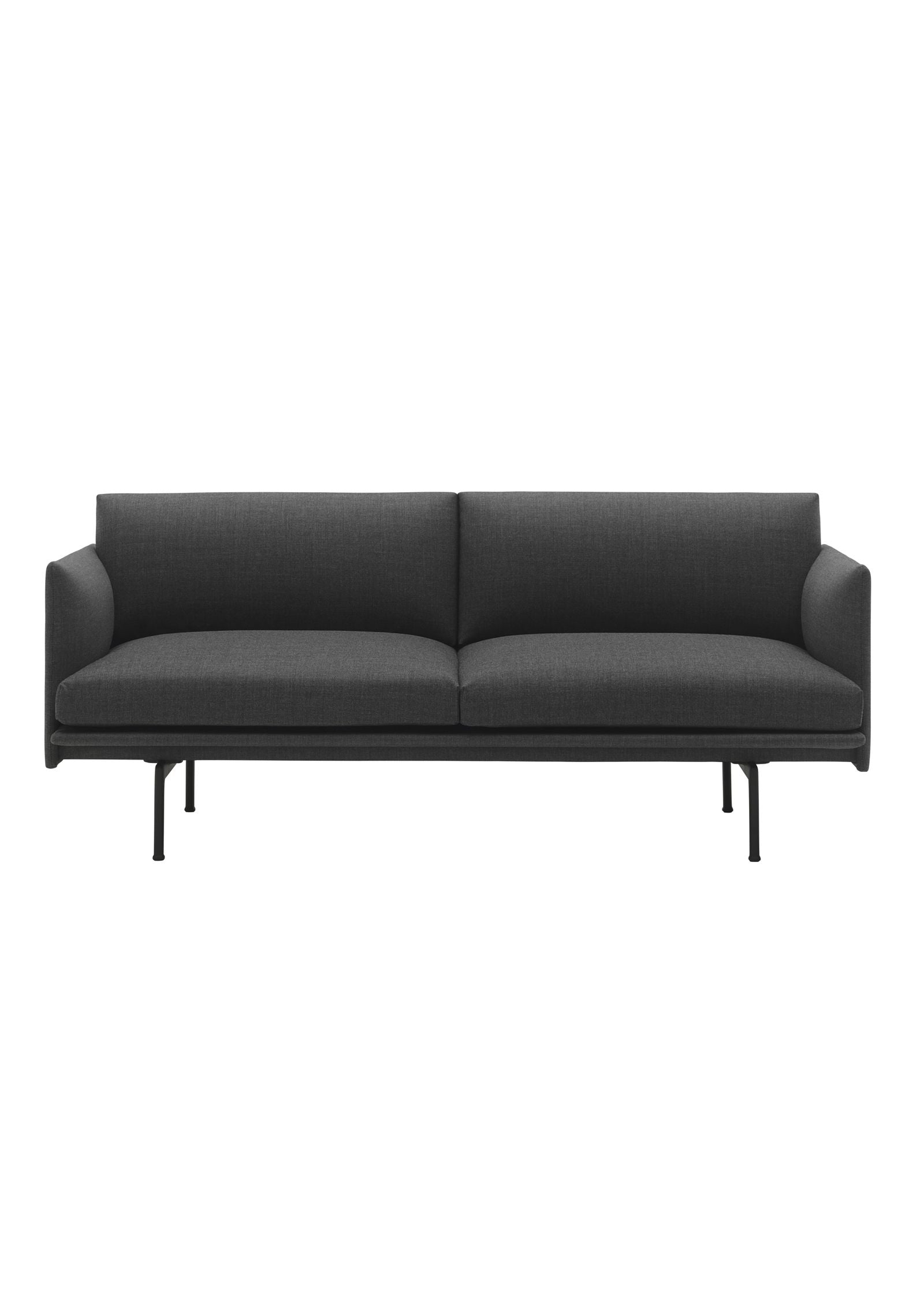 Linear Sofa - 2 Seater Charcoal Grey Black Hardware (Preorder, please enquire on current lead time).