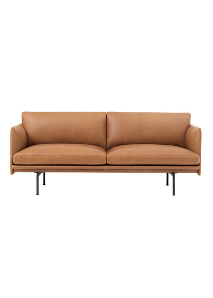 Linear Sofa - 2 Seater Cognac Leather Black Hardware (Preorder, please enquire on current lead time).