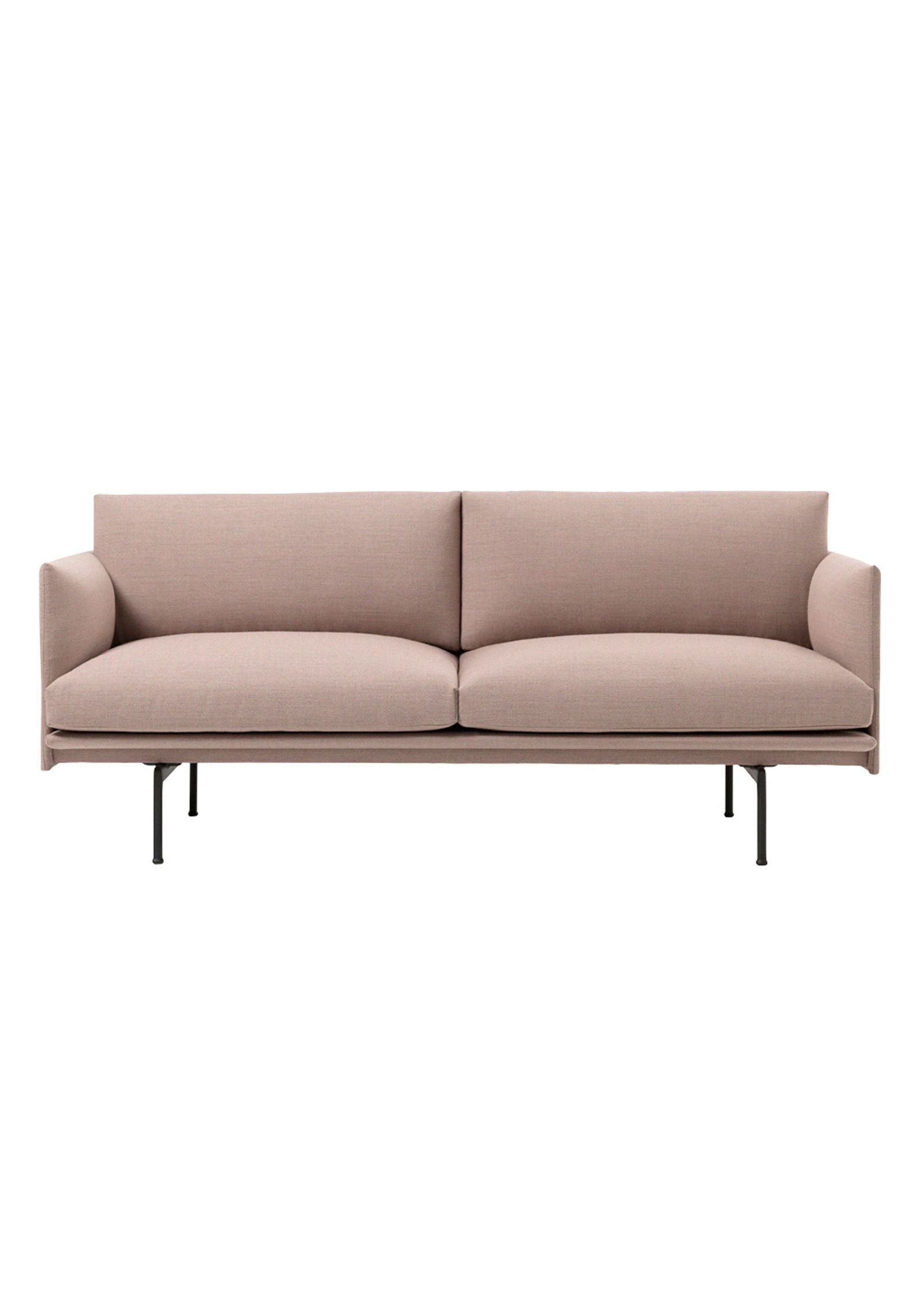Linear Sofa - 2 Seater Beige Pink Black Hardware (Preorder, please enquire on current lead time).
