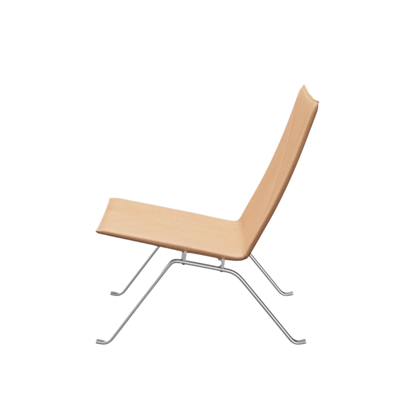 Enzo Lounge Chair - Leather - Steel Frame