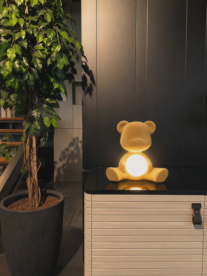 The Teddy Table Lamp Velvet - Light Blue