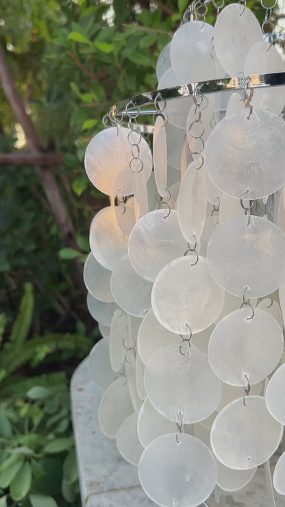Verano Mother Of Pearl Table Lamp 27cm - Chrome