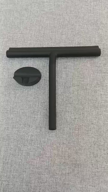 Bathroom Wiper / Squeegee Set - Black (Magnet Hook)