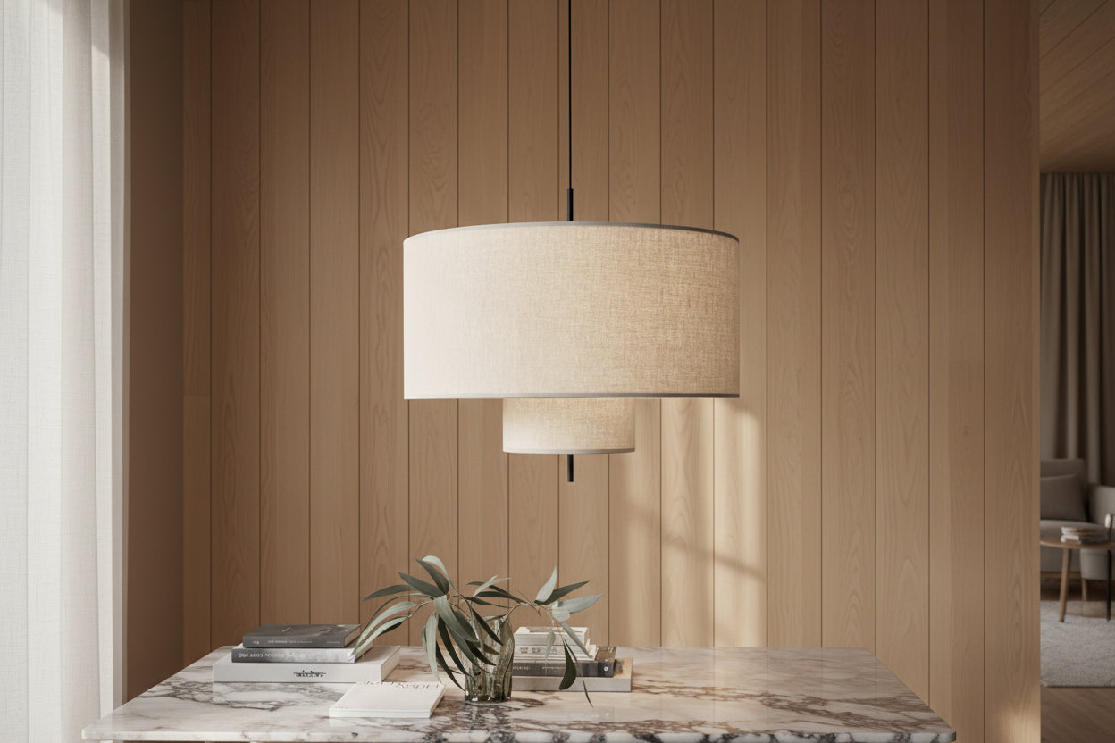 Tivoli Pendant Lamp - Beige Canvas