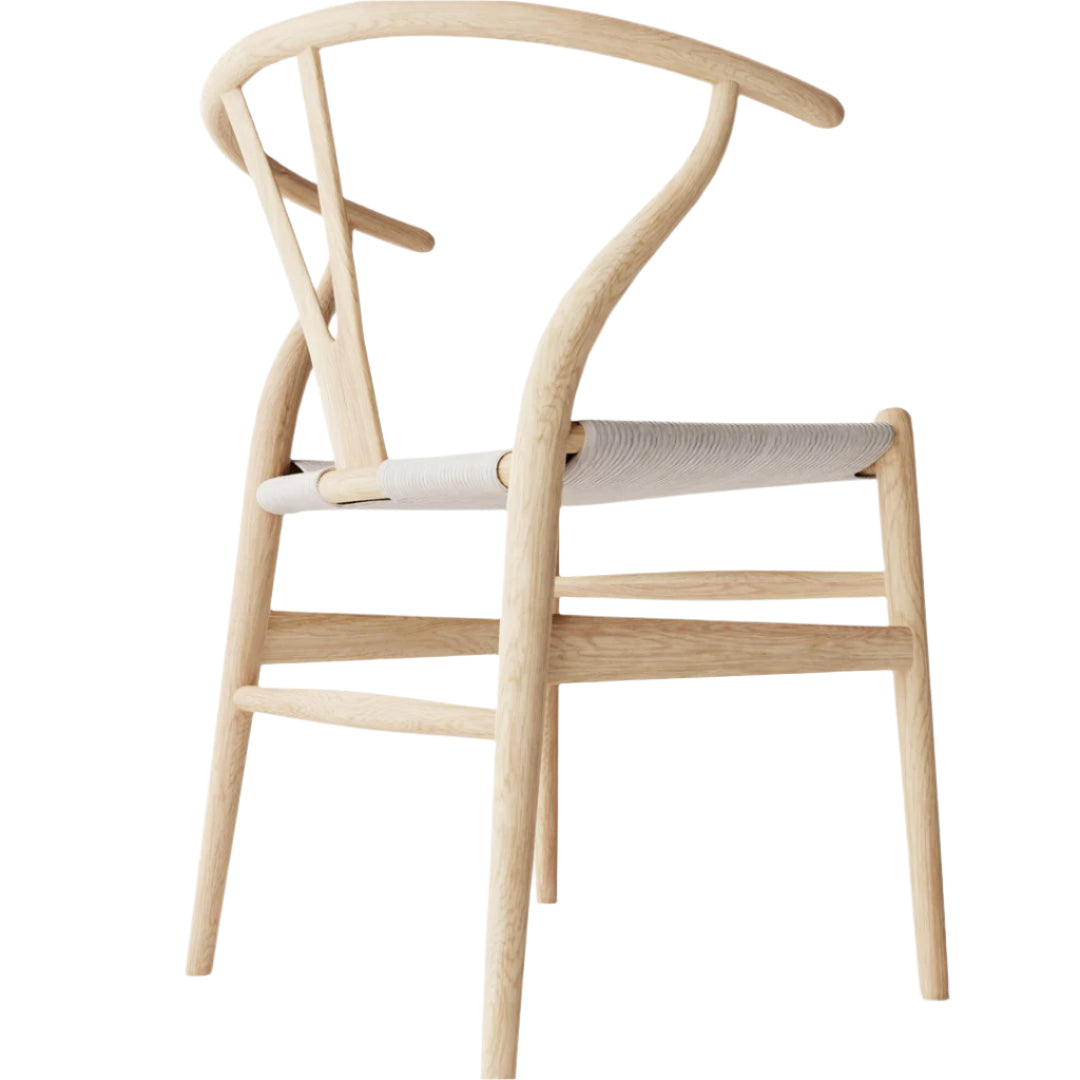 CH24 Wishbone Armchair Premium Reproduction - Natural Ash Wood / Natural Cord