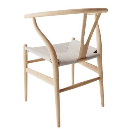 CH24 Wishbone Armchair Premium Reproduction - Natural Ash Wood / Natural Cord